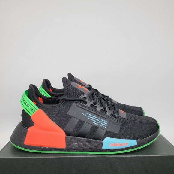 New Adidas NMD_R1 V2 'Glow In The Dark' Men's Running Shoes Size 11.5 - Picture 4 of 9